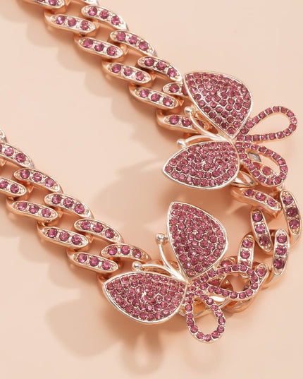 Rhinestone Decor Butterfly Charm Anklet — jewelry gift detail view 12 | Dear Given