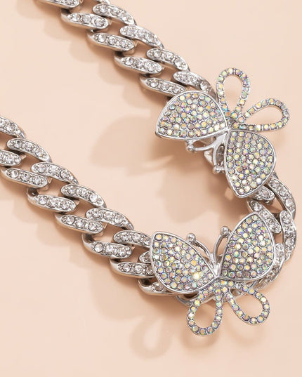 Rhinestone Decor Butterfly Charm Anklet — jewelry gift detail view 6 | Dear Given