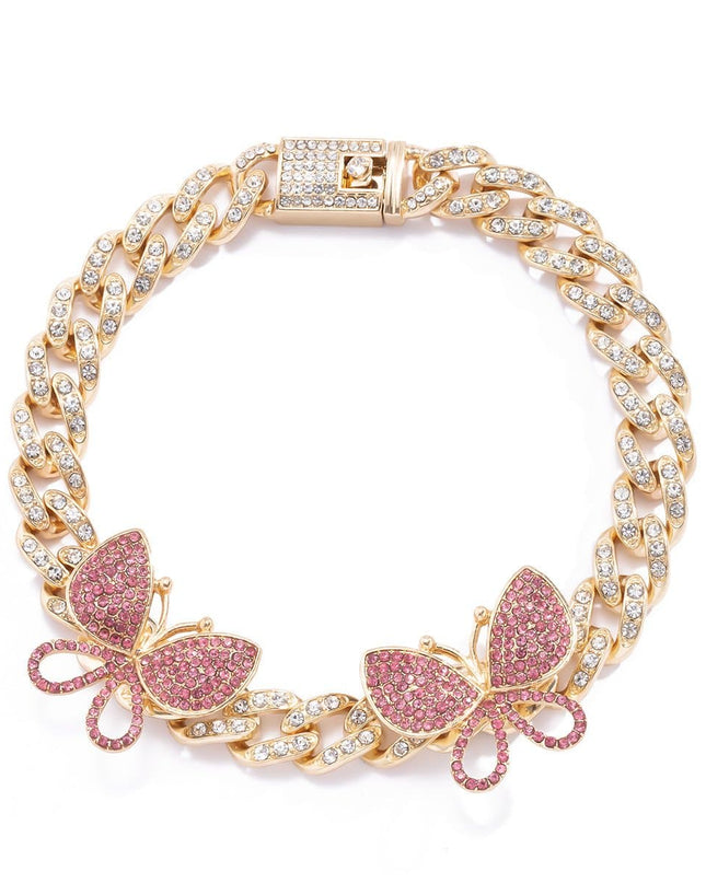 Rhinestone Decor Butterfly Charm Anklet — jewelry gift detail view 25 | Dear Given