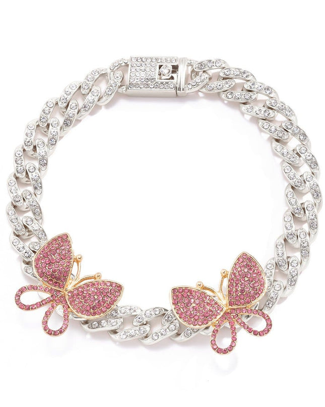 Rhinestone Decor Butterfly Charm Anklet — jewelry gift detail view 35 | Dear Given