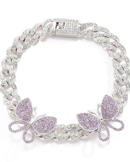 Rhinestone Decor Butterfly Charm Anklet — jewelry gift detail view 33 | Dear Given
