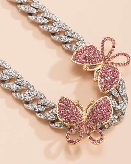 Rhinestone Decor Butterfly Charm Anklet — jewelry gift detail view 8 | Dear Given
