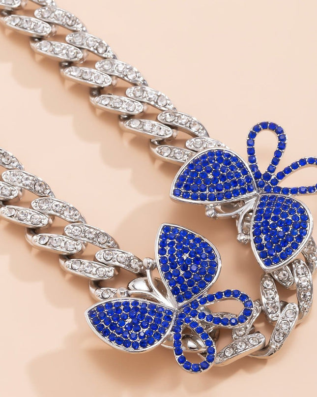 Rhinestone Decor Butterfly Charm Anklet — jewelry gift detail view 4 | Dear Given