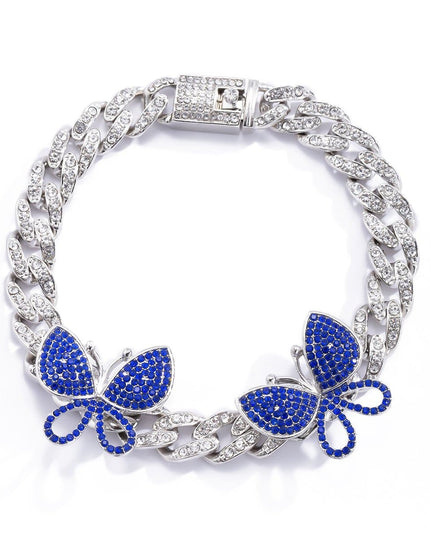 Rhinestone Decor Butterfly Charm Anklet — jewelry gift detail view 27 | Dear Given