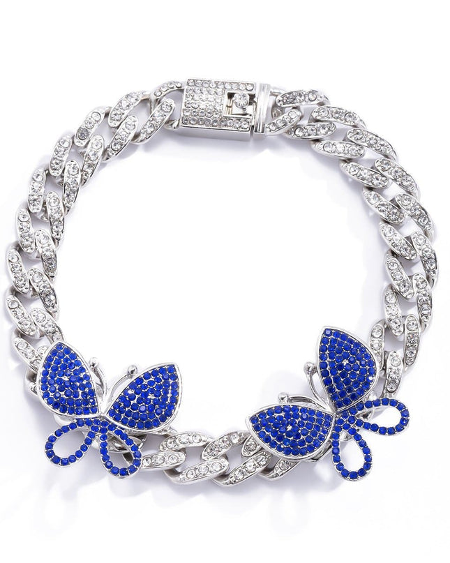 Rhinestone Decor Butterfly Charm Anklet — jewelry gift detail view 27 | Dear Given