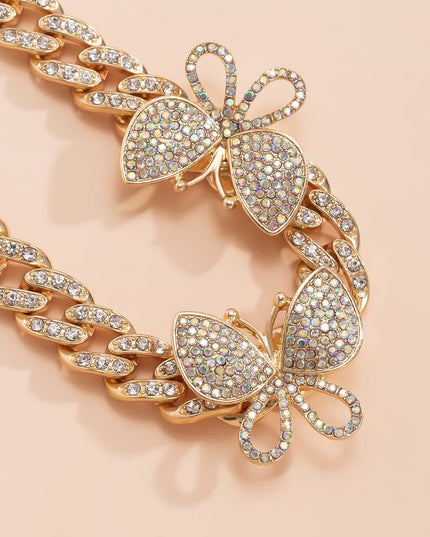 Rhinestone Decor Butterfly Charm Anklet — jewelry gift detail view 5 | Dear Given