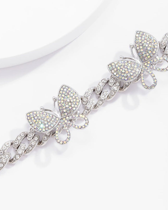 Rhinestone Decor Butterfly Charm Anklet — jewelry gift detail view 31 | Dear Given