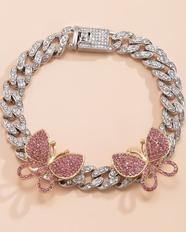 Rhinestone Decor Butterfly Charm Anklet — jewelry gift detail view 40 | Dear Given
