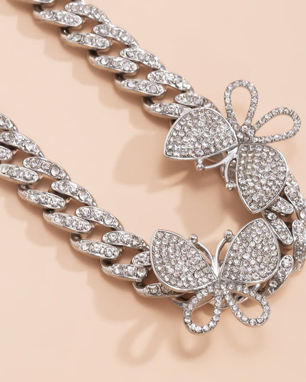 Rhinestone Decor Butterfly Charm Anklet — jewelry gift detail view 10 | Dear Given