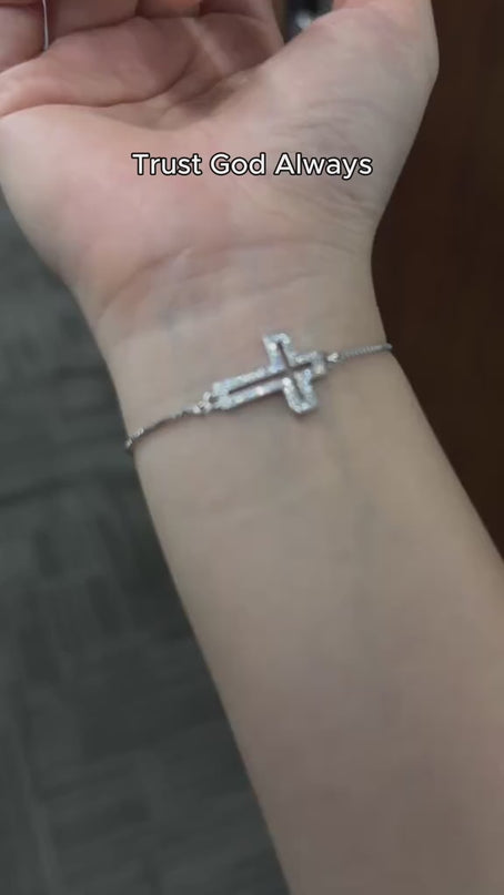Hollowed Out Cross Bracelet