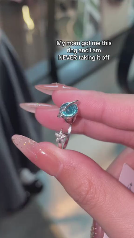 Star and Moon Ring For Daughter