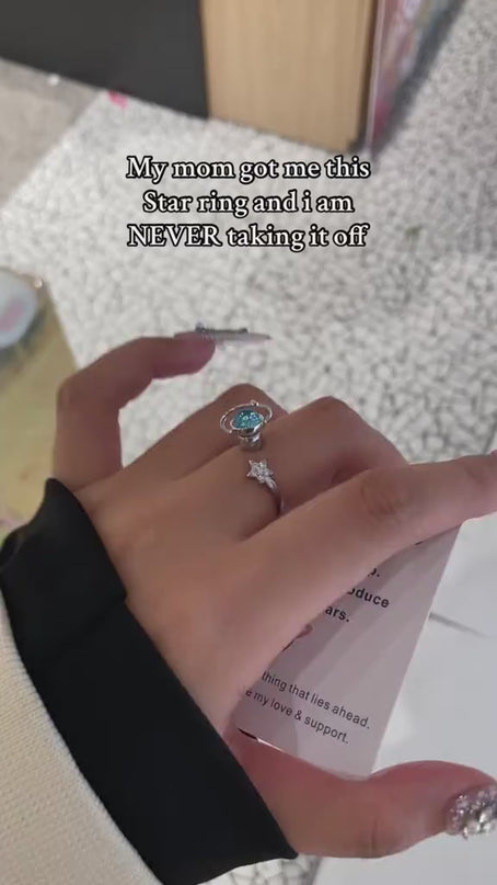 Star and Moon Ring For Daughter