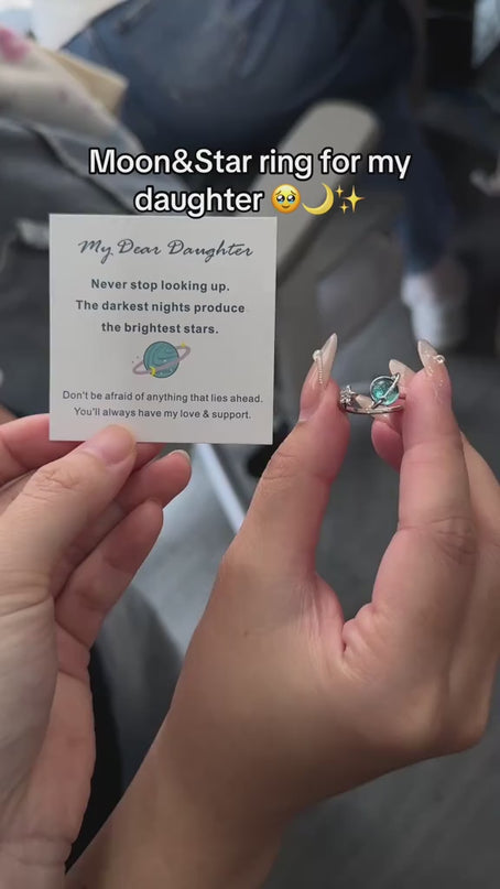 Star and Moon Ring For Daughter